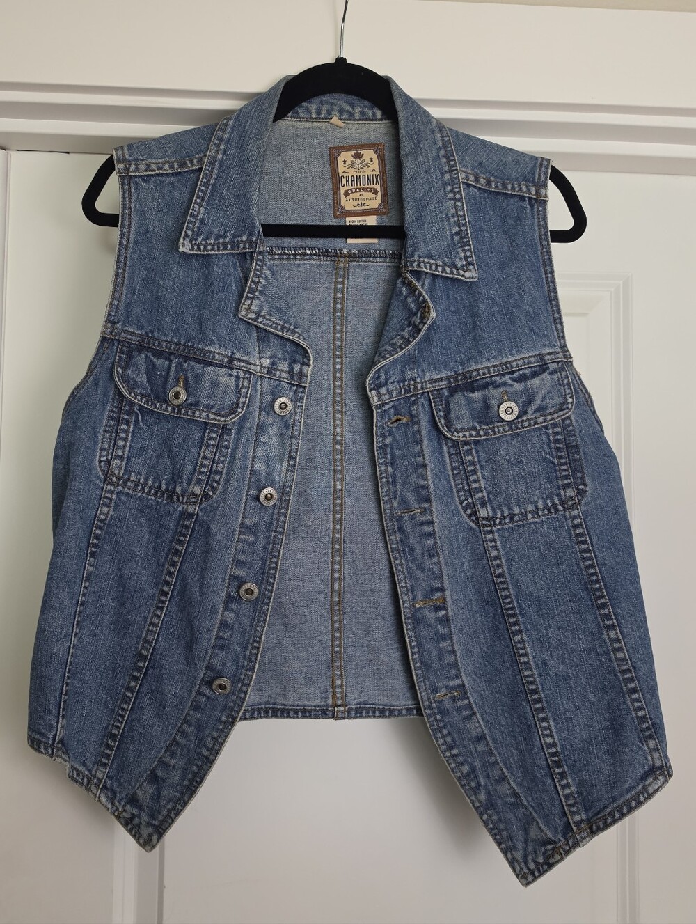 Classic Blue Denim Vest - Women